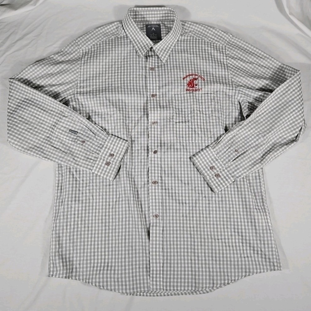 Antigua Mens XL Button Down Long‎ Sleeve Shirt Washington State Cougars